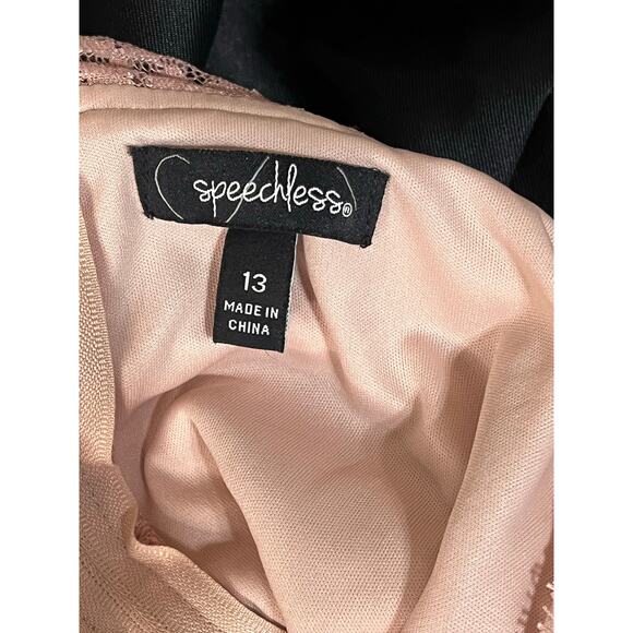 Women’s Fancy Pink Lace Top with Black Balloon Mini Skirt Dress Party Cocktail - Picture 5 of 8